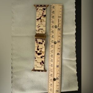 Cream and Brown Apple Watch Band